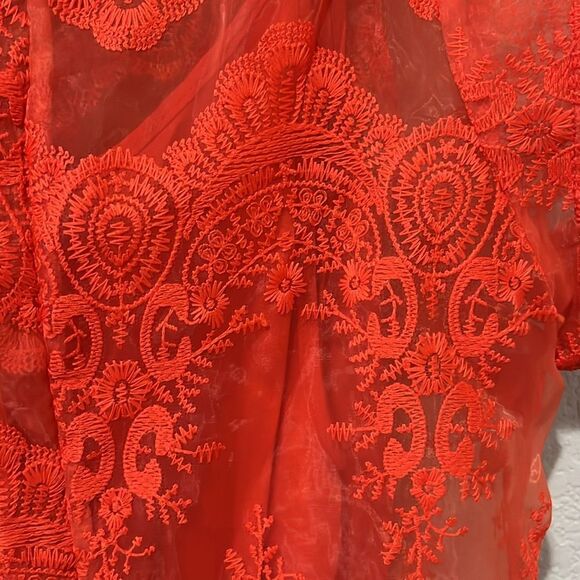 MARISSA WEBB Kallisti Lace Dress in Coral Flame, Size M - Picture 10 of 10